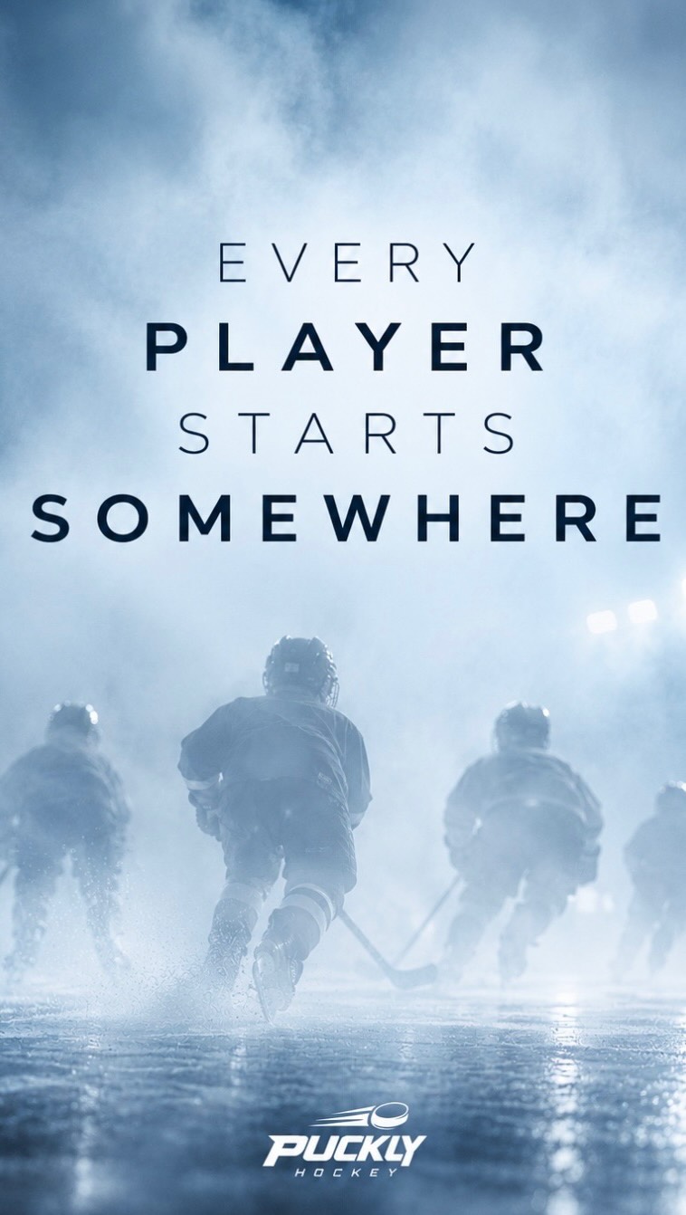Young hockey players skate through ice mist during training